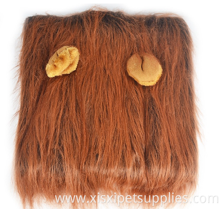 Hot Sale Festival Party Brown Lion Mane Hair Wig Pet Dog Costume